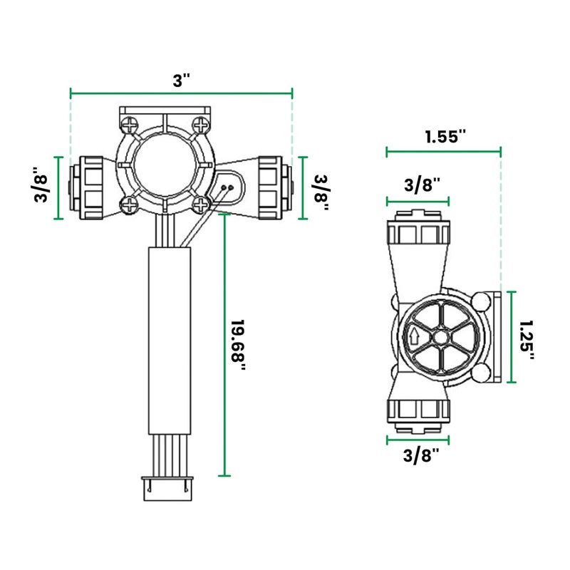 Watflow G3/8" Quick Connection Water Flow Sensor, Water Flow Sensor, Food-Grade Flowmeter, Pulse & Temperature Output, for Water Purifiers, Coffee Machines,0.5-6L/min - Image 3